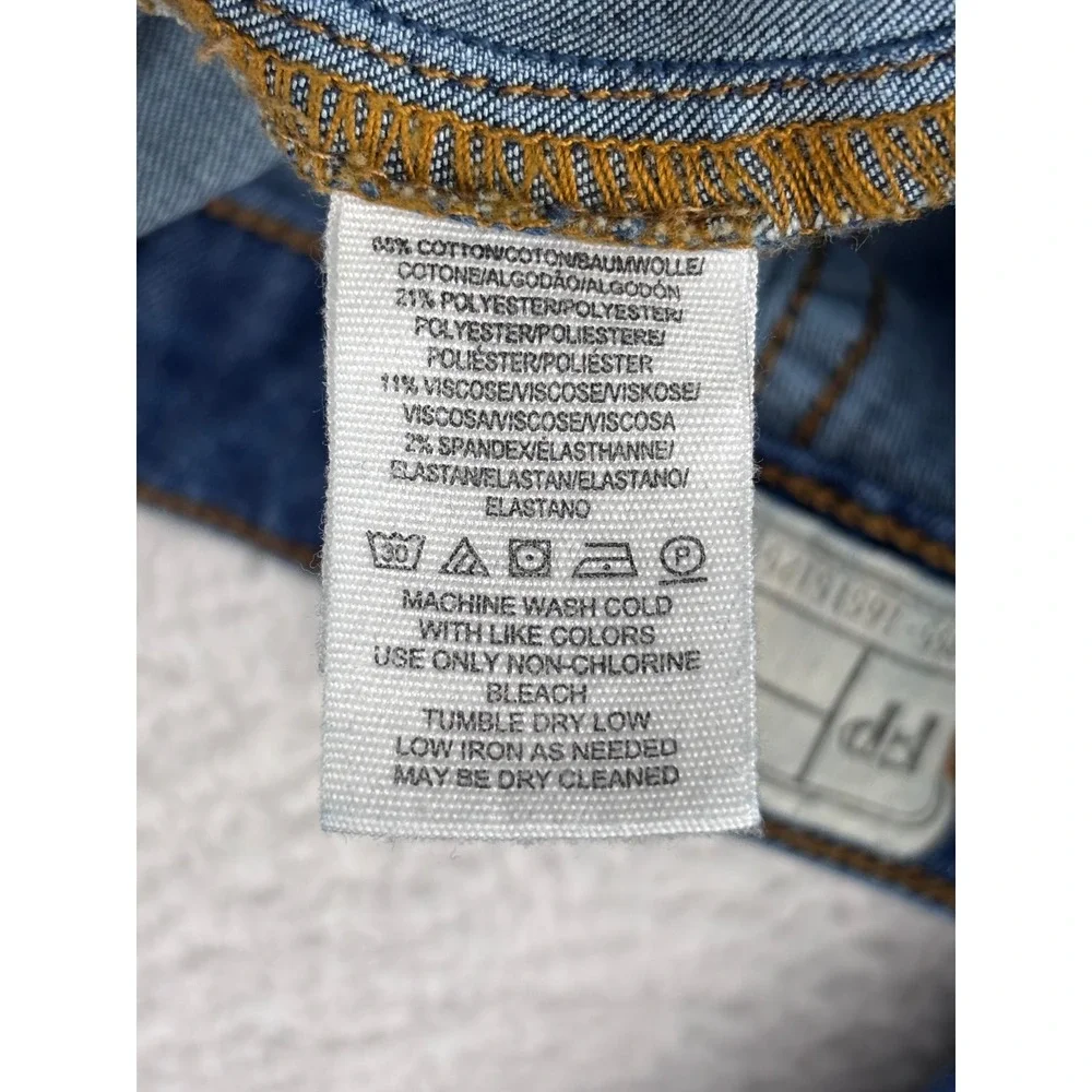 Free People Bell Bottom Jeans High Rise Raw Hem Dark Wash Denim Flare W 27R - Picture 12 of 13